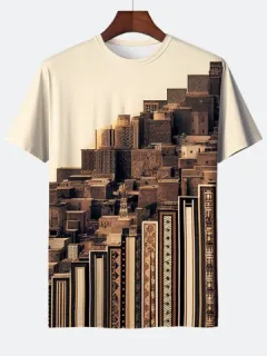 Camisetas con estampado de arquitectura étnica