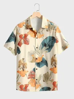 Allover Tropical Planta Camisas estampadas