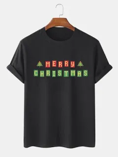 Camisetas gráficos de letras navideñas