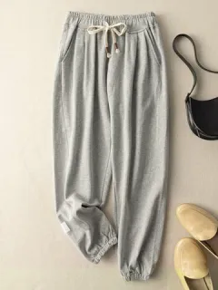 Pantalones de chándal con bolsillo con cordón y cintura elástica