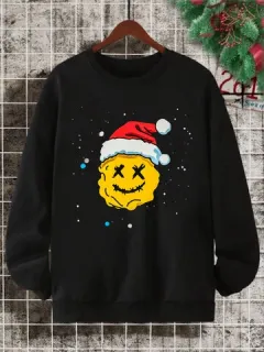 Navidad Sombrero Sudaderas con estampado de sonrisas