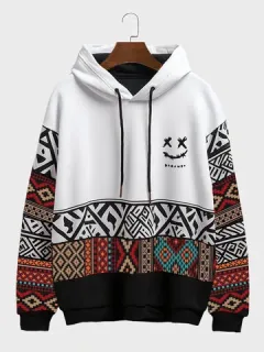 Sudaderas con capucha con estampado geométrico étnico Smile