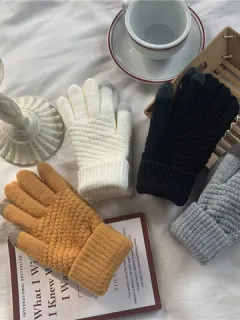 Warm Touch Screen Gloves Full Color Knitted Wool Gloves