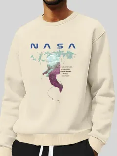 Sudaderas con estampado de letras de astronauta