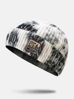 Gorro de punto con parche tie-dye unisex Sombrero