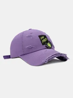 Gorras de béisbol con etiqueta de tela de agujero roto unisex