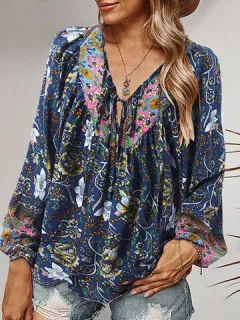 Blusa bohemia con estampado floral