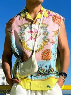 Camisas sin mangas con estampado floral hawaiano