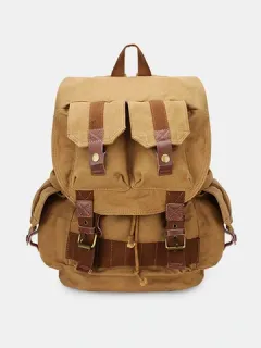 Men Canvas Outdoor Travel Camera Bag Vintage Backpack Casaul