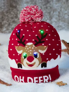 Muñeco de nieve navideño Elk Árbol de Navidad con puños de punto Sombrero